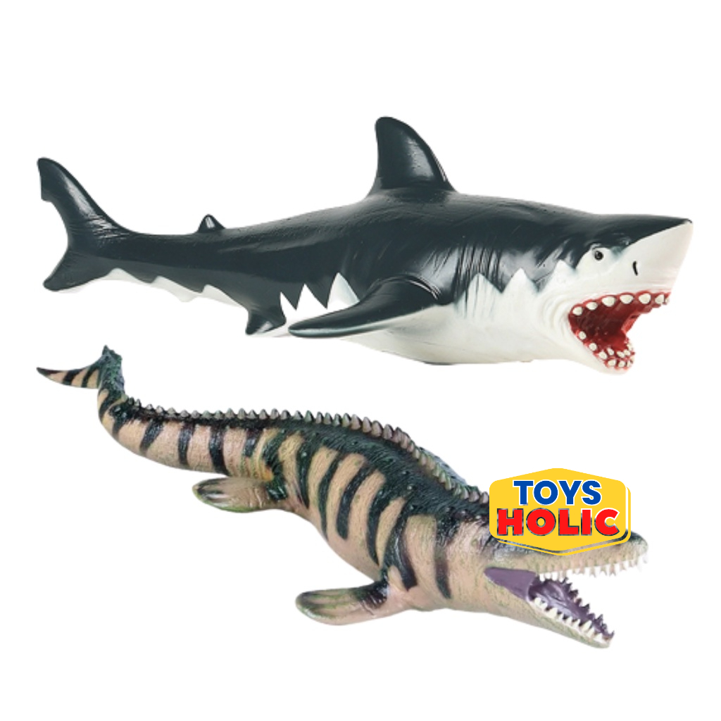 Mainan Mosasaurus Hiu Megalodon Jumbo Dinosaurus Figure Dinosaurus Dino Karet Besar