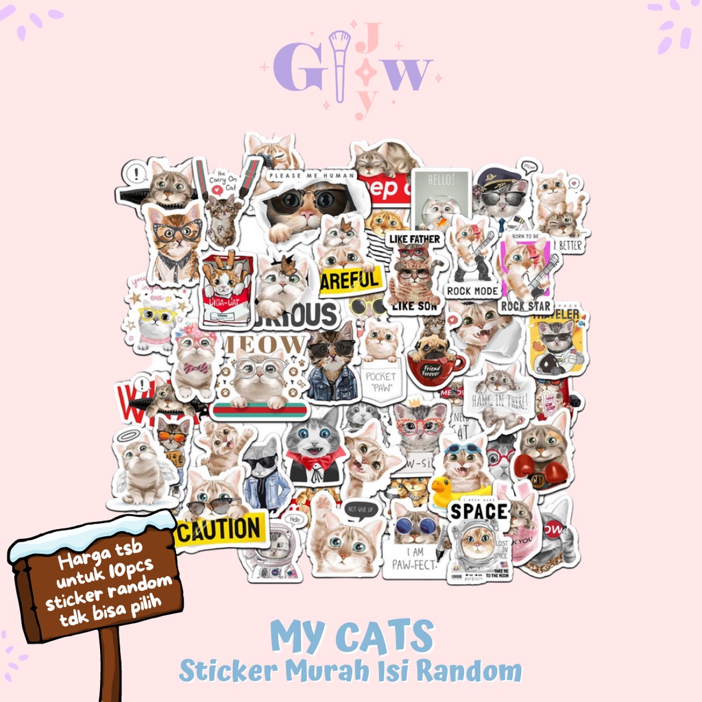 A08 STICKER 10PCS (MY CATS) anti air notebook scrapbook label tempel motif kartun superhero super hero unik lucu atk alat tulis kantor murah viral termurah kartun komputer leptop handphone hp smartphone koper laptop tembok kulkas disney anime