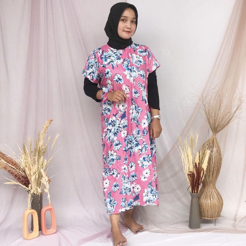 Daster Ruffle | Rufle | Viral Rayon Handprint Busui Friendly Dan Non Busui Fit XXL-[RFL] E