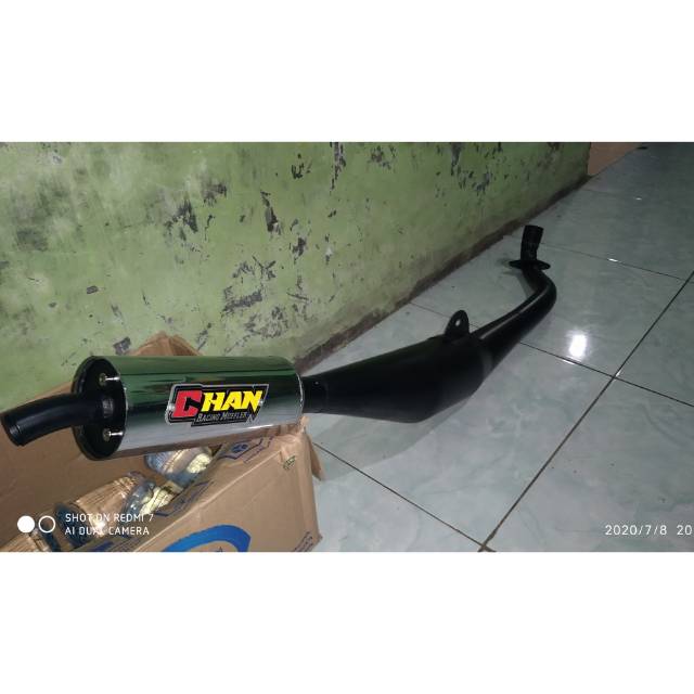 Knalpot chan racing tabung hitam