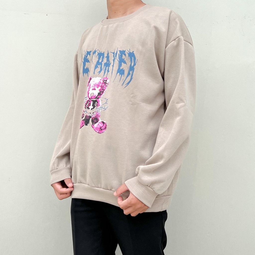 BETRAYER SWEATER OVERSIZE PRIA SWITER CREWNECK SWITER BERUANG