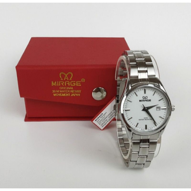 jam tangan wanita;MIRAGE M8708BSP-Lsilver~ORIGINAL WATER RESISTANT~TGL~STANILEES