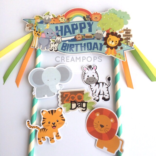 Cake topper Zoo / Animal hiasan kue