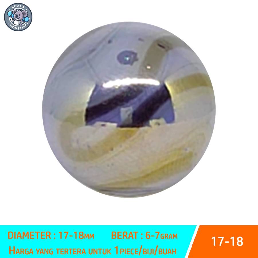 17-18mm Kelereng Gundu Electric Eel Marble Balap Belut Listrik