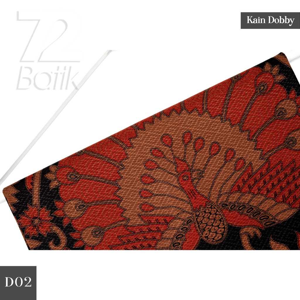 KAIN BATIK PREMIUM Dobby Motif Kembang Merak Warna Hitam Orange Hijau Dolbi Dobi Doby 727106 CAP 72 - Jarik Jarit Samping Kebat Panjang Batik Dobby Modern Premium Bahan Seragam Batik Pernikahan Kantor Keluarga Murah Kamen Jadi Batik Bali Lembaran