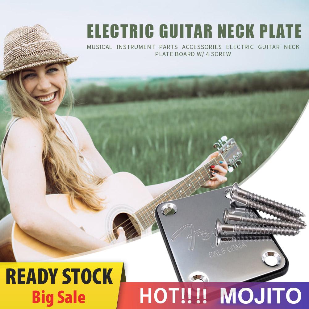 Neck Plate Gitar Elektrik Telecaster Joint Board Dengan 4 Sekrup