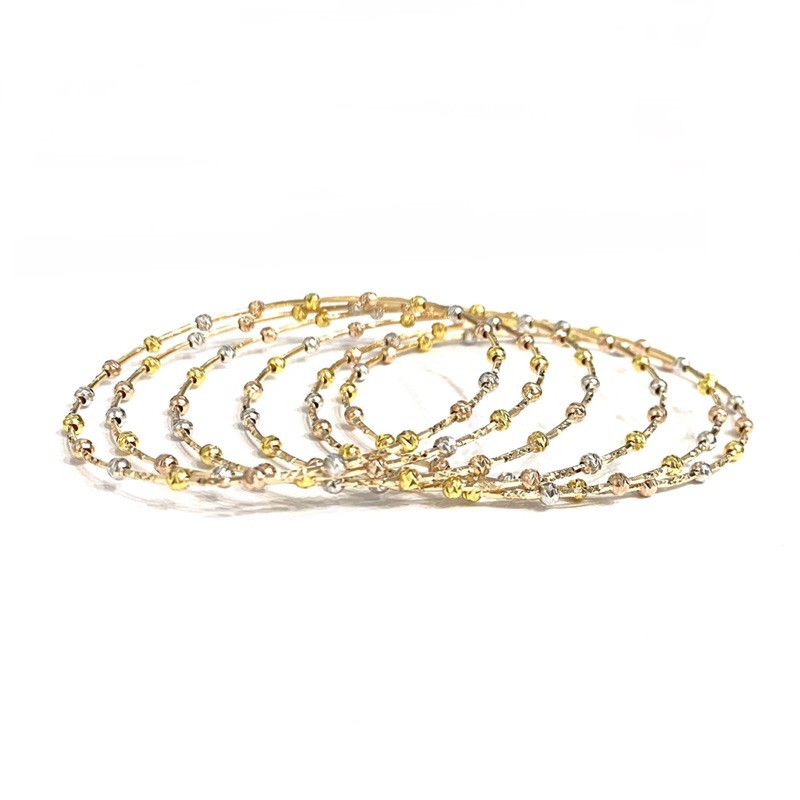 Gelang Bola-Bola Mini Krom (Emas Asli Kadar 700)