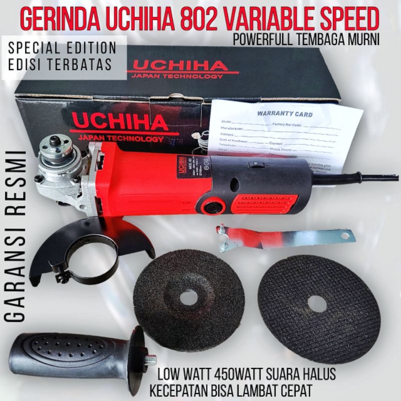 Mesin Gerinda Uchiha 802 Fullset Gerinda Tangan Gerinda angle Garansi Resmi 5 Tahun | COD