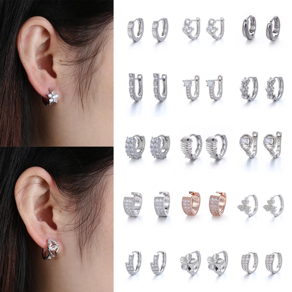 Top Anting Wanita Perempuan Mewah Kristal Zirkon Telinga Manset