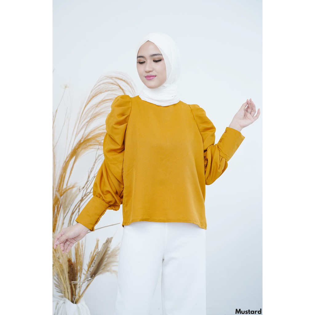 Atasan PUFF BASICLY colour import blouse wanita