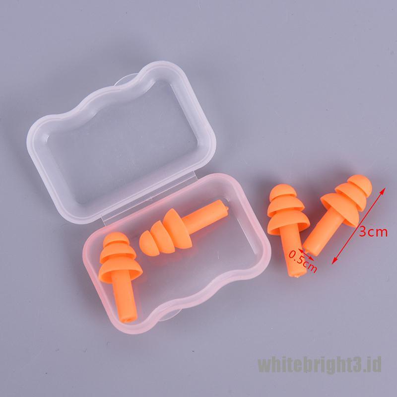 2 Pasang Ear Plugs Warna Putih Pencegahan Kebisingan Untuk Tidur Perjalanan