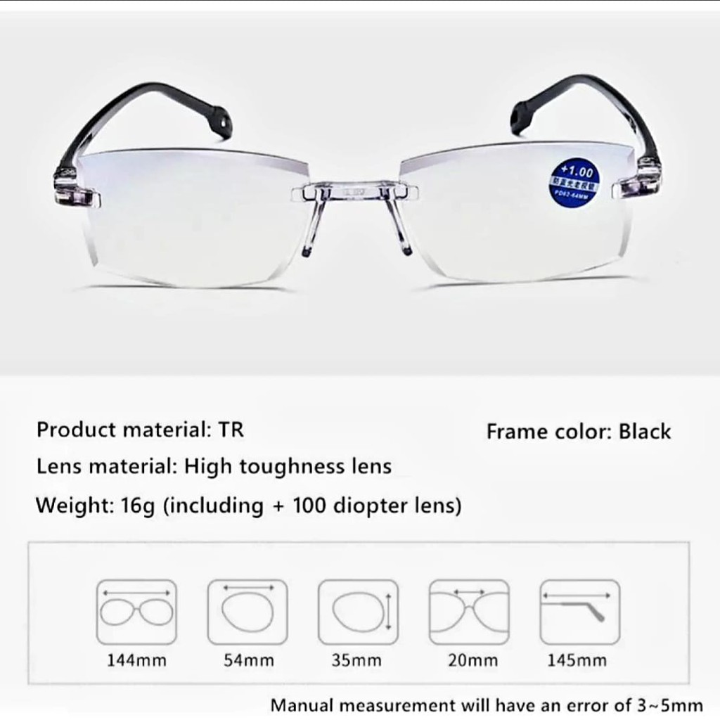 KACAMATA BACA PLUS SUPER FOKUS ULTRA ANTI RADIASI BLUERAY KACAMATA RABUN DEKAT PRIA DAN WANITA