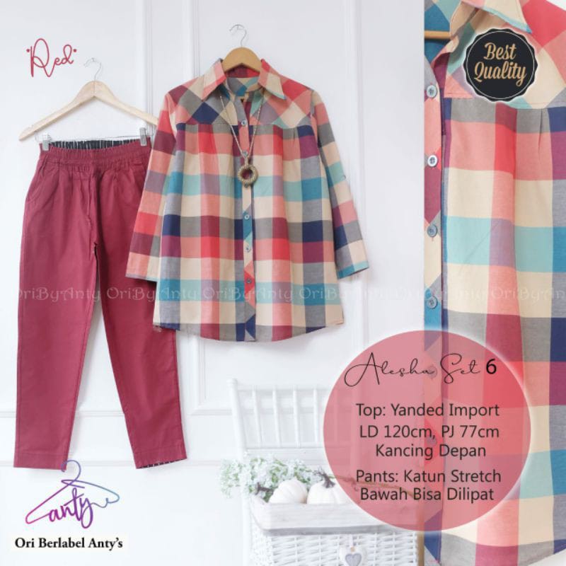 MUFASH - Setelan Katun Jumbo Alesha Set by Anty Fashion Solo