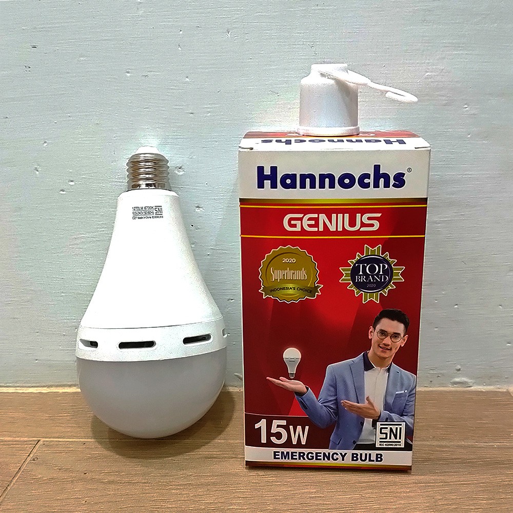 HANNOCHS LAMPU LED GENIUS EMERGENCY AC DC 15 WATT