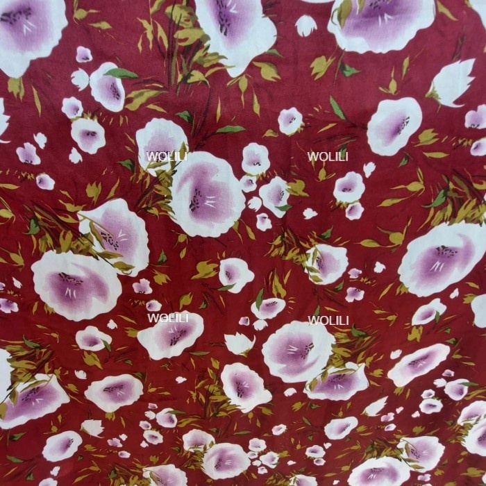 Kain SANWOS Kembang. Kain Sanwos Halus motif Bunga Lebar 115cm - 50cm
