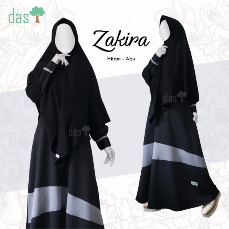 Gamis hitam DAS Syari Polos Busui Baloteli Resleting Depan Zakira by Dasmuslim