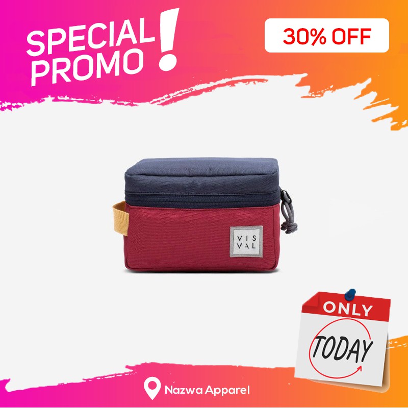 TAS KAMERA HAZEN CAMERA CUBE VISVAL MAROON X NAVY