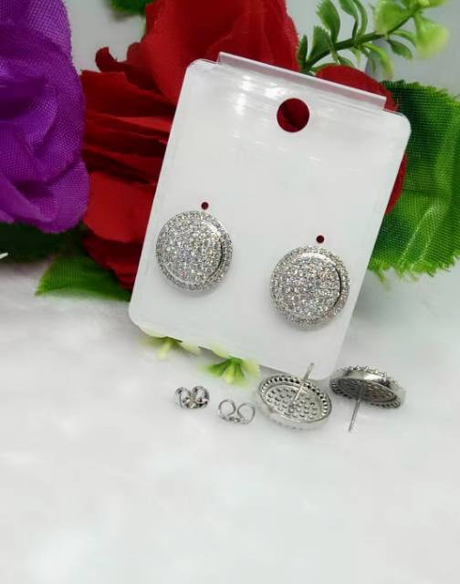 Anting-anting mata Hitam&amp;Putih-Putih polos