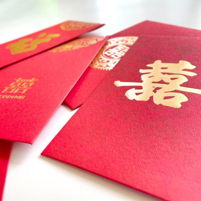 

Menyurat-Surat- Angpao Merah Xuang Xi Amplop Uang Pernikahan Nikah Double Happiness - Motif 1