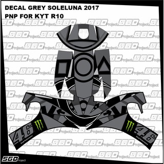  Stiker  Decal Helm  Motif Soleluna Yellow PNP KYT  RC7  