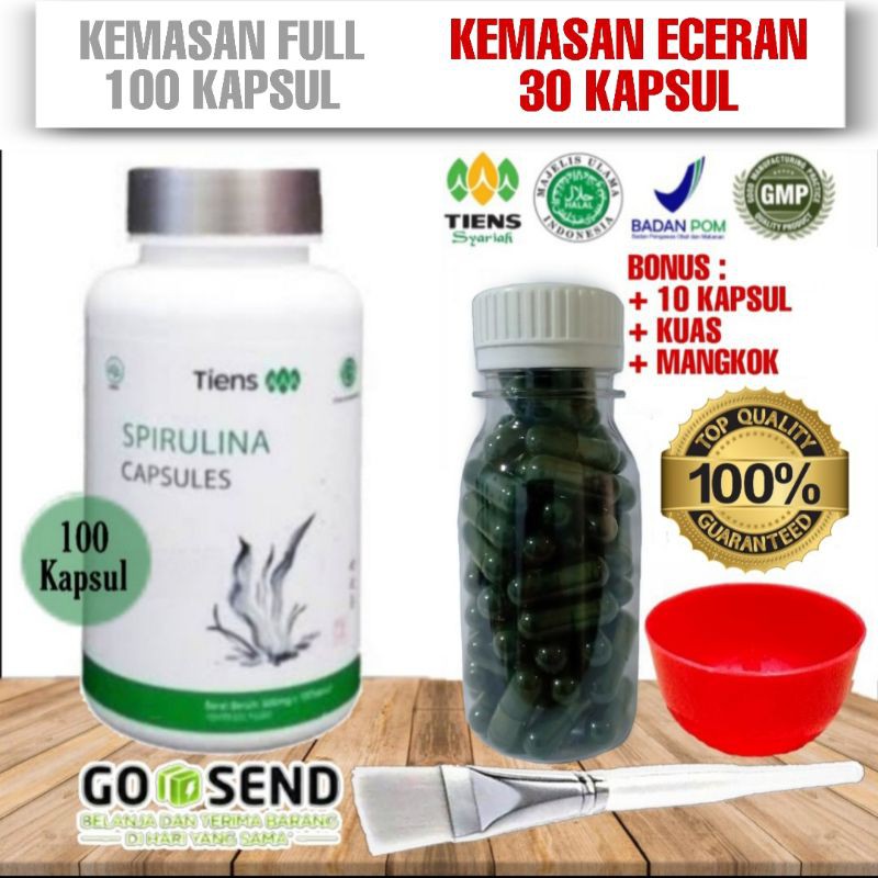 Spirulina Ori Tiens 30 Kapsul, bonus 10 kapsul