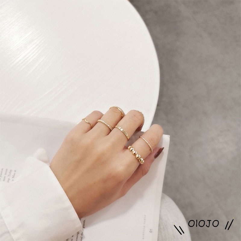 【COD】Fashion Korea Kombinasi Terbaru Cincin Sederhana Liar Aksesoris Mode