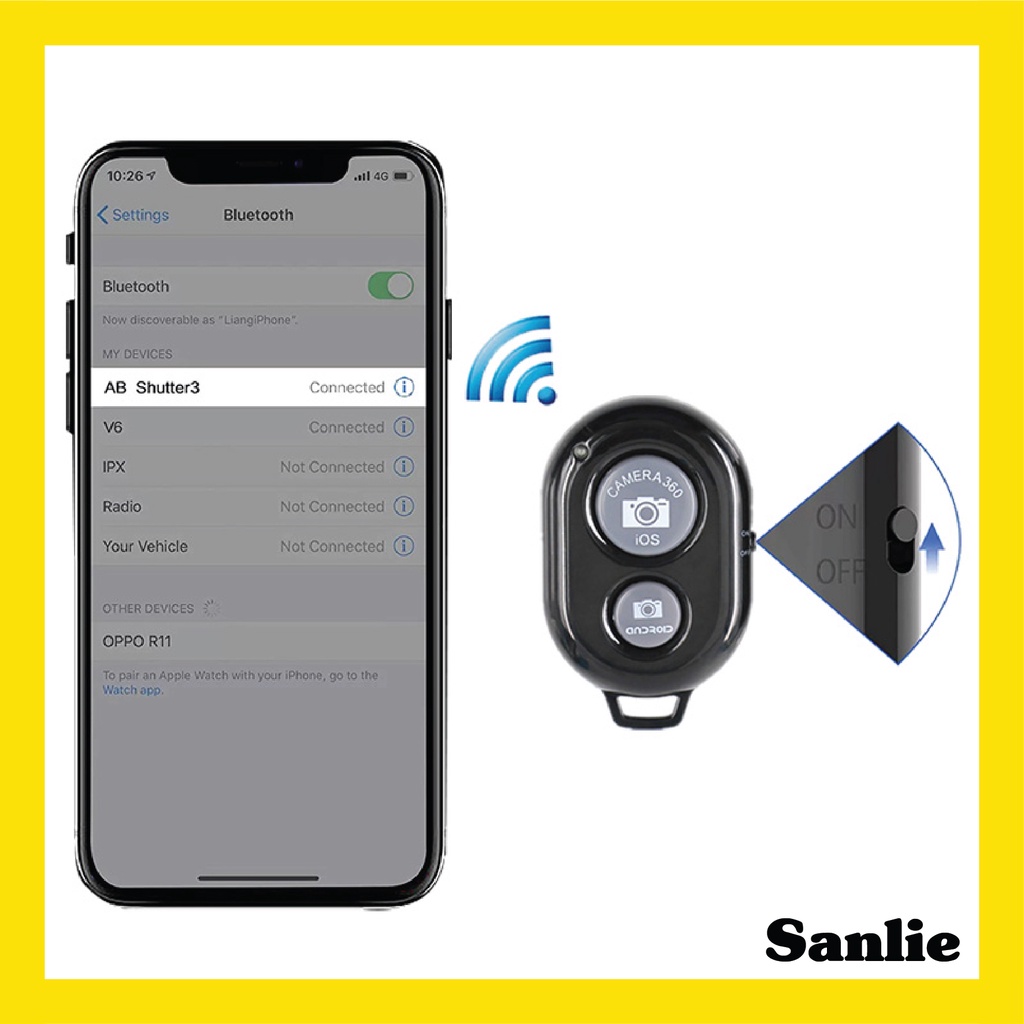 Sanlie Remote Control / Shutter Camera Remote SmartPhone Photographic Bluetooth Selfie Wireless iOS/Android