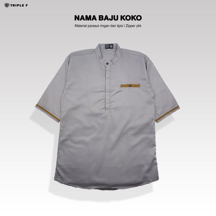 Triple F Baju Koko Pendek Pria Amran Series Grey PromoR38A