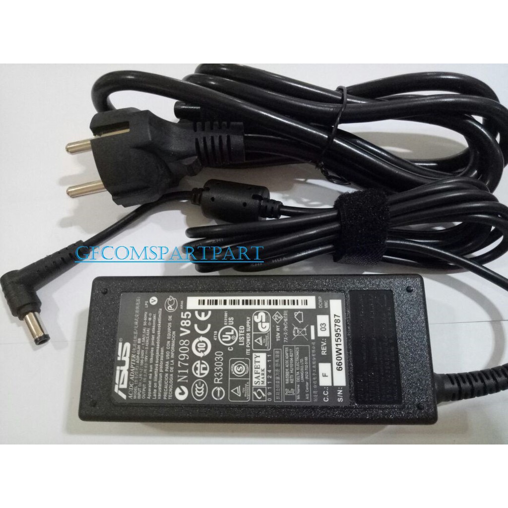 ADAPTOR LAPTOP ASUS 19V3.42A DC5.5*2.5MM ORIGINAL HITAM