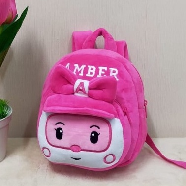 Toysopedia Tas Ransel Robocars M/Tas Poli Amber/Tas Karakter/Tas Anak Paud/Kado Tas Anak Lucu