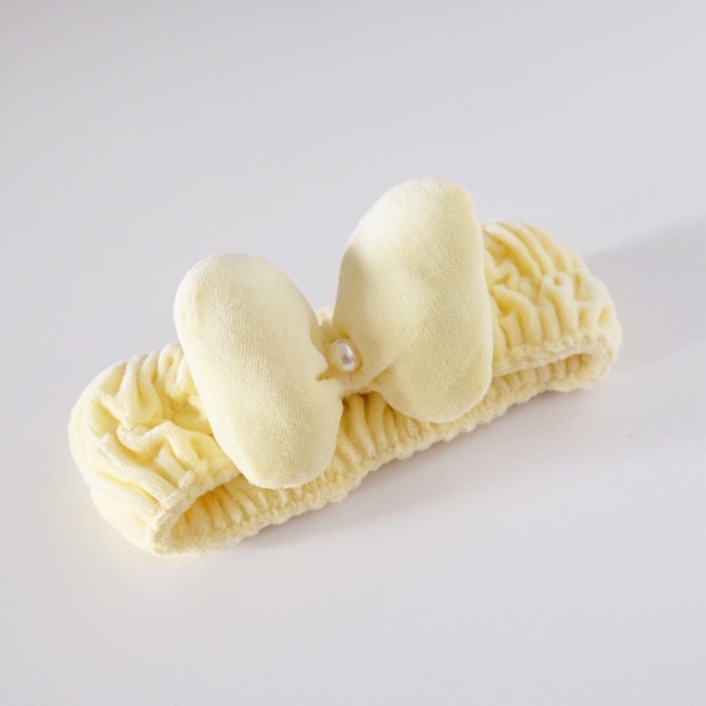 Yellow Puff Ribbon Bandana - Bando Kain Bando Karet Bandana Pita KOREA Import