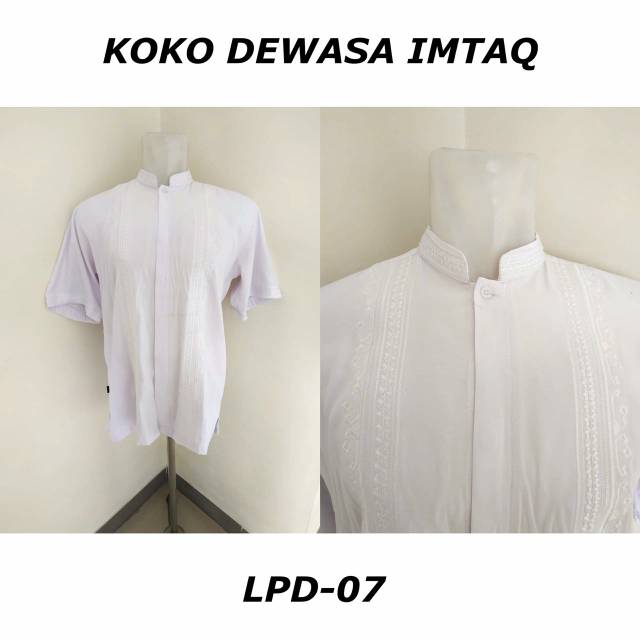 BAJU KOKO KATUN DEWASA IMTAQ EXCLUSIVE PUTIH SENADA LENGAN PENDEK - 2 | GROSIR KOKO MURAH DAN ADEM