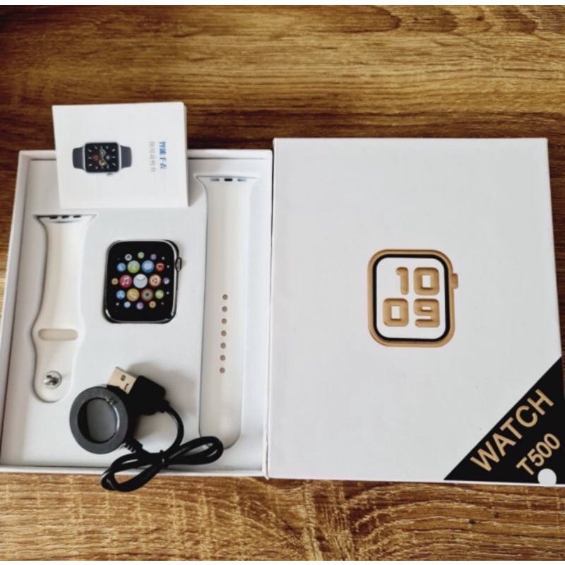 ✅GARANSI UANG KEMBALI✅Jam tangan SMARTWATCH T55 double strap bisa telfon dan ganti walpaper-T500 PUTIH