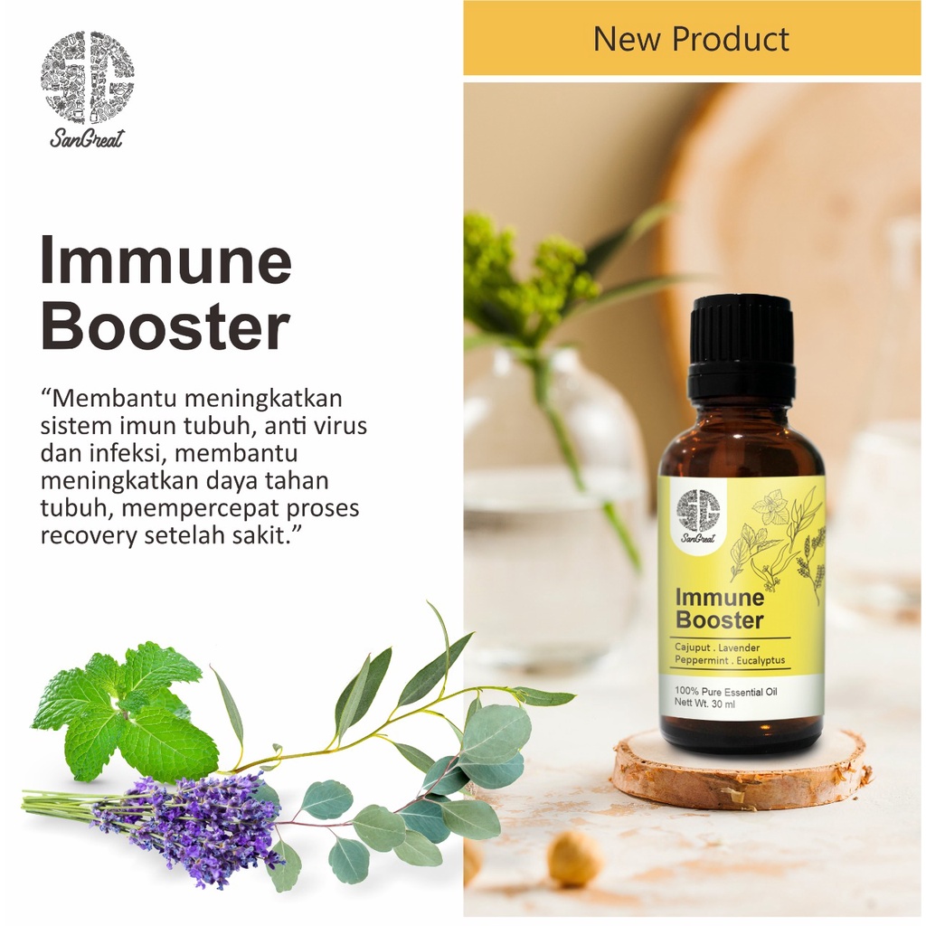 Imun Booster essential oil aromaterapi untuk menjaga kesehatan daya tahan tubuh seluruh keluarga termasuk anak-anak dan ibu hamil 30 ml