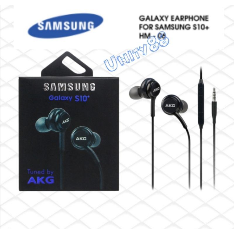 Headset AKG Samsung S10 S10+ plus model telinga karet  Earphone HP +tombol volume All merek hp 3.5mm