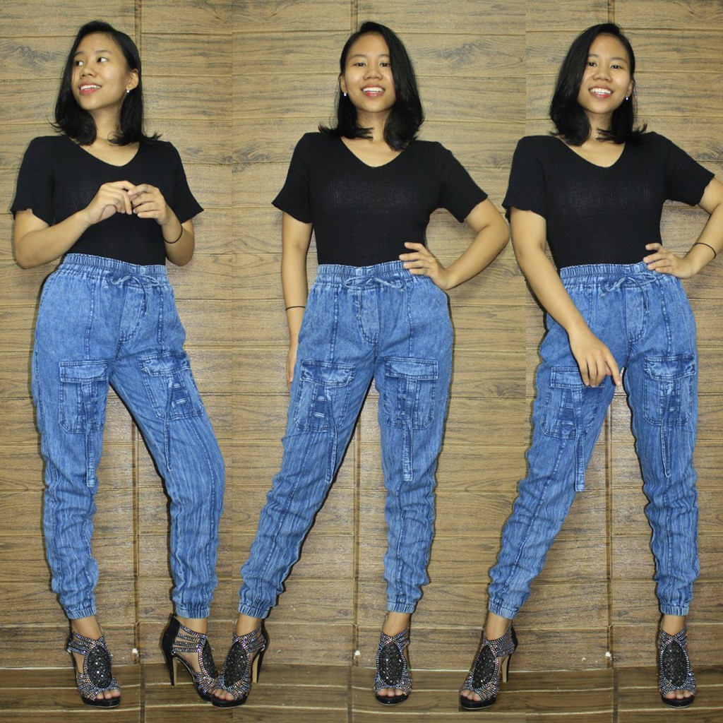 SB Collection Celana Panjang Ersya Longpants Joger Sobek Jeans Wanita