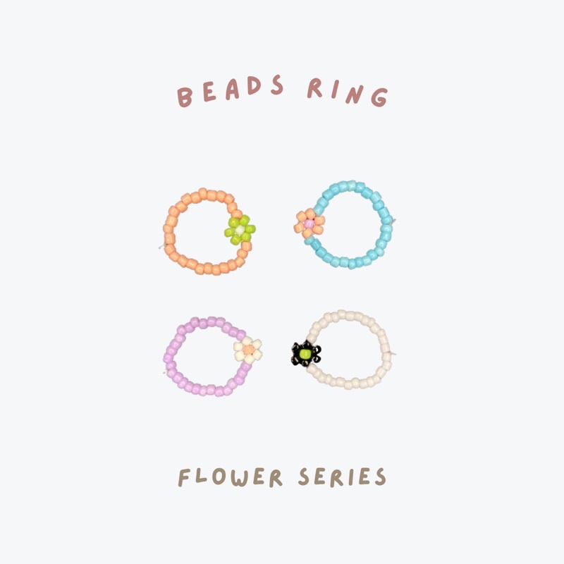 flower ring | cincin manik manik | beads ring | cincin | cincin korean | cincin murah | custom | flower series