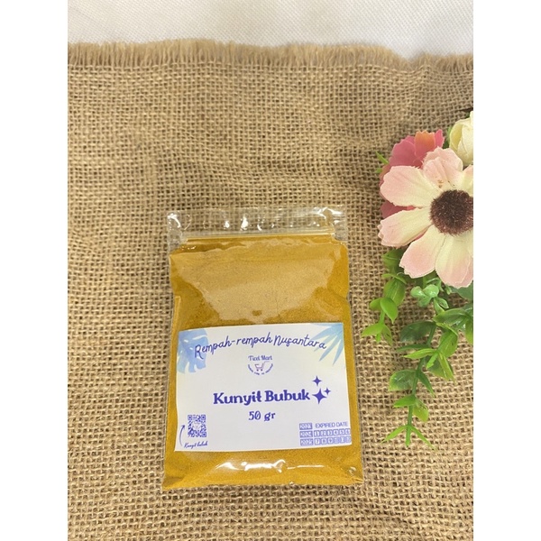 50gr | KUNYIT BUBUK ASLI | GROUND TURMERIC | Herbal alami bumbu dapur penyedap masakan rempah nusantara Indonesia