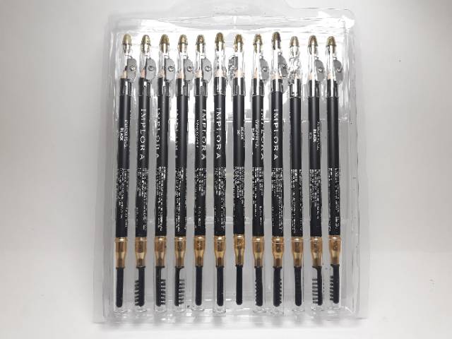 EYEBROW PENCIL IMPLORA BLACK SIKAT+SERUT LUSINAN [NA11161204003]