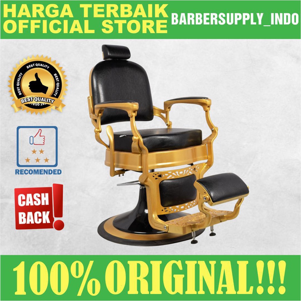 KURSI BARBER SHOP HIDROLIK BARBERSHOP TAKARA MOTIF MI 8028 GOLD