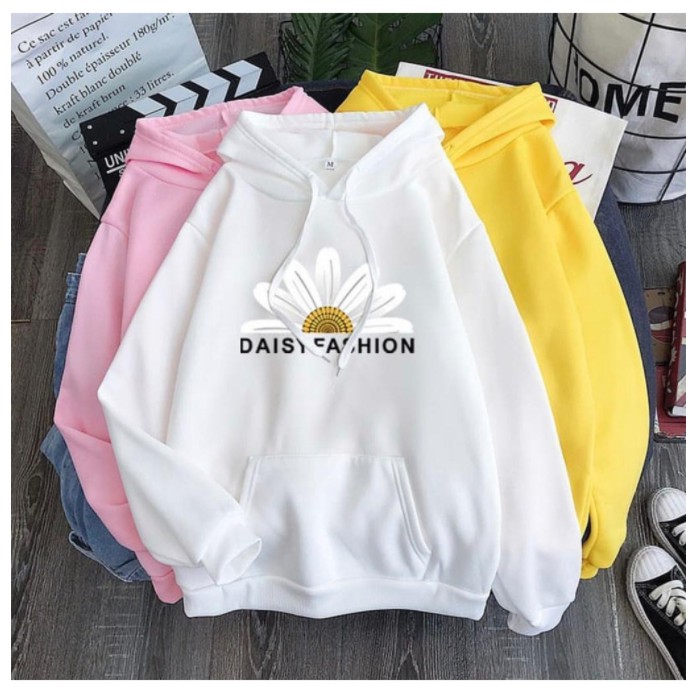 HOODIE WANITA DAISY FASHION FLEECE TEBAL PREMIUM TERBARU,