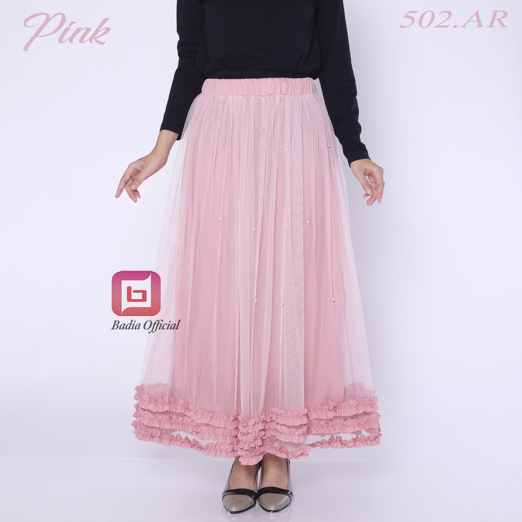 rok tutu dewasa mutiara pearl skirt tile sutera balet 2 lapisan import wanita premium