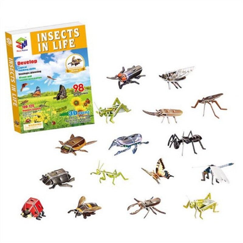 Puzzle 3D Bentuk Serangga - INSECT IN LIFE - Mainan Edukasi B368-17