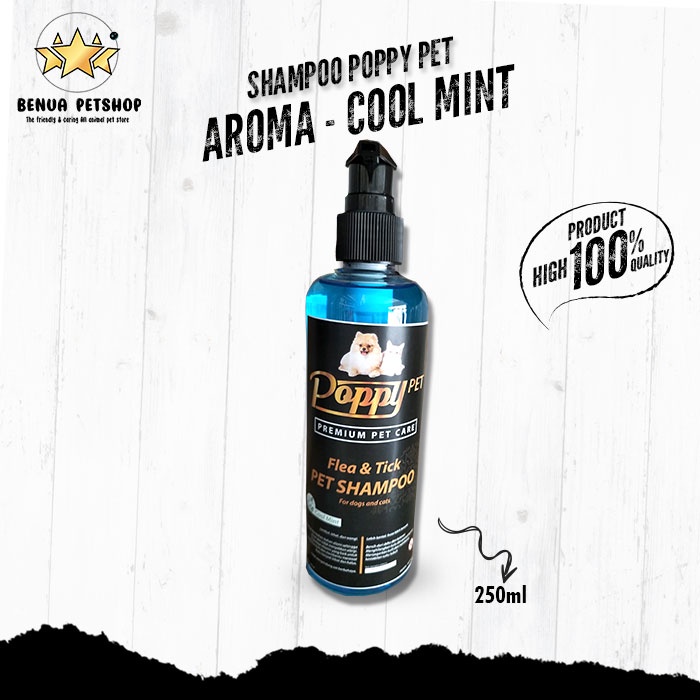 Shampoo Kucing &amp; Anjing POPPY PET 250ML wangi Premium Care 2 in 1