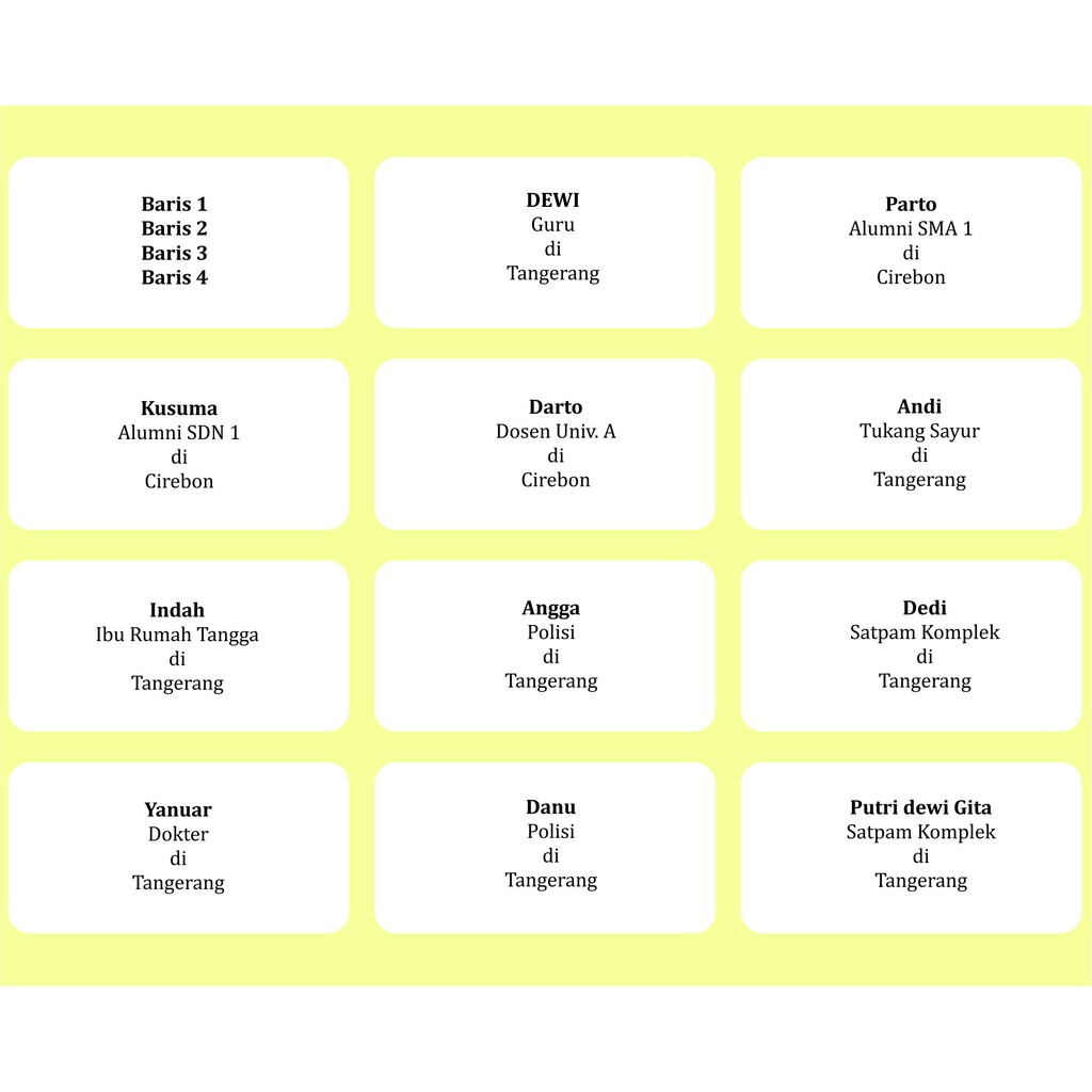 Cetak print Stiker label nama undangan tom & jerry nomor 103 dan 105 - per lembar