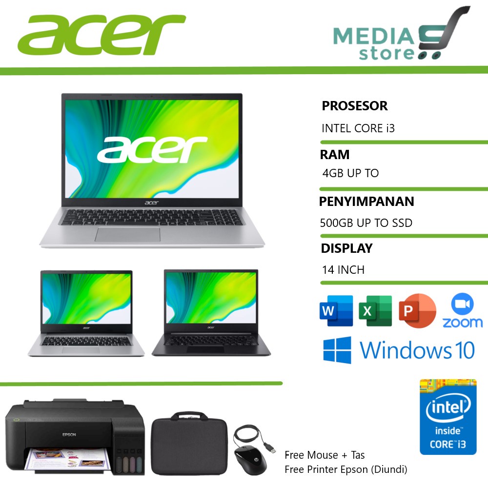 Jual LAPTOP ACER 14 INTEL CORE I3 RAM 8GB / HDD 1TB / WINDOWS 10 ...