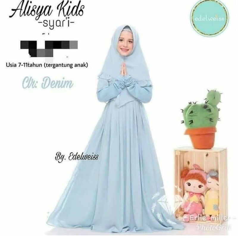 ALISYA SYARI KIDS Baju Gamis Syari Anak Muslimah Model Terbaru 2022 Baju