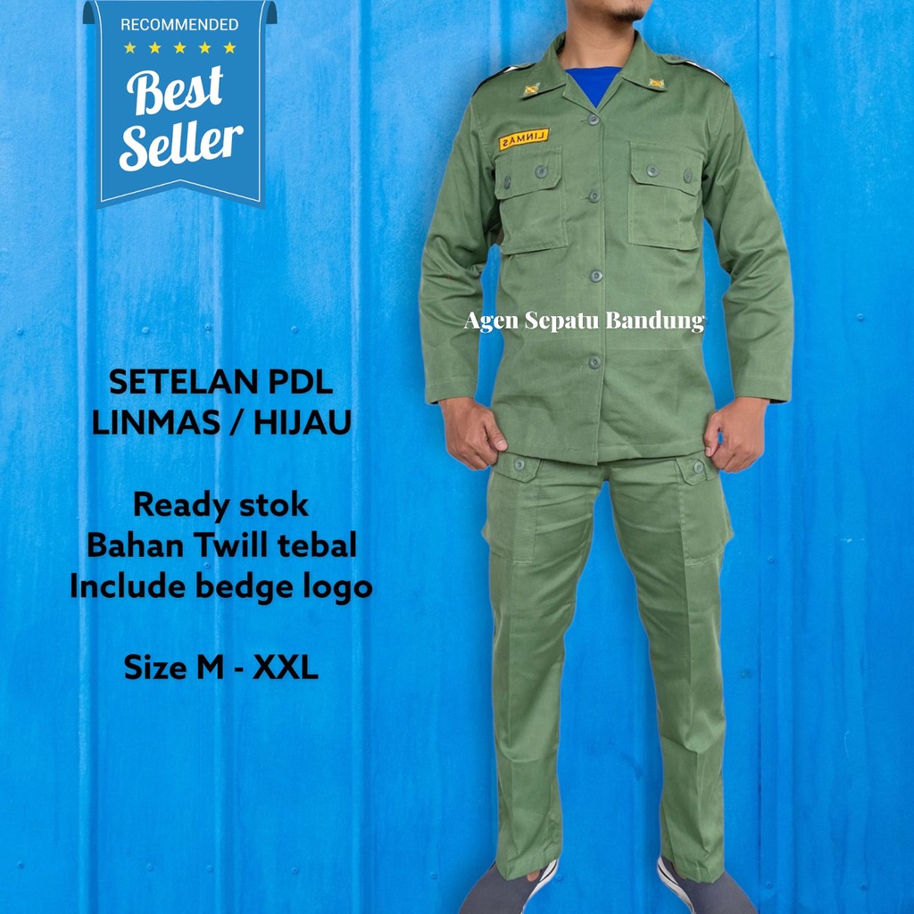 Baju Setelan PDL Linmas Hijau Seragam PDL LinmasSeragam Hansip / Premium Seragam PDL Linmas / Seragam Linmas / Sergam Hansip / PDL Linmas Termurah