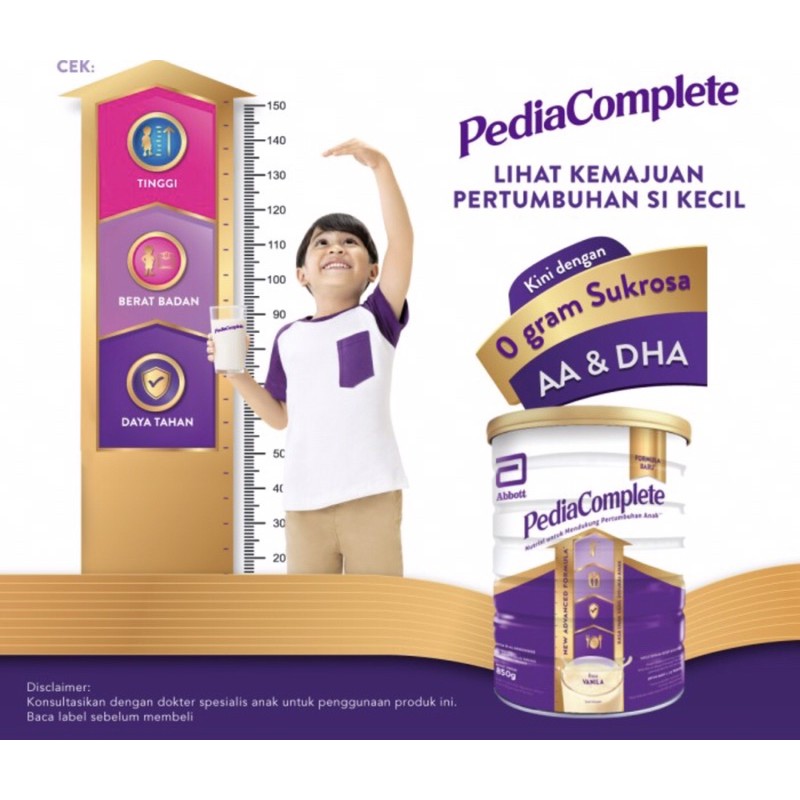 Pediacomplete 400 &amp; 850 gram vanilla ( susu nutrisi lengkap pertumbuhan anak )