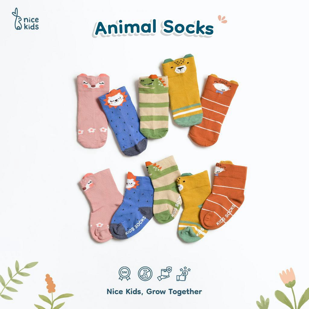 Nice Kids - Animal Socks (Kaos Kaki Anak 1-3 Tahun Unisex)